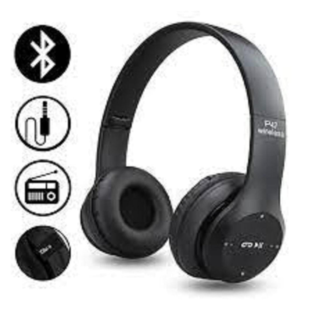 P47 Wireless Headphones | Bluetooth Foldable Headset with Mic
