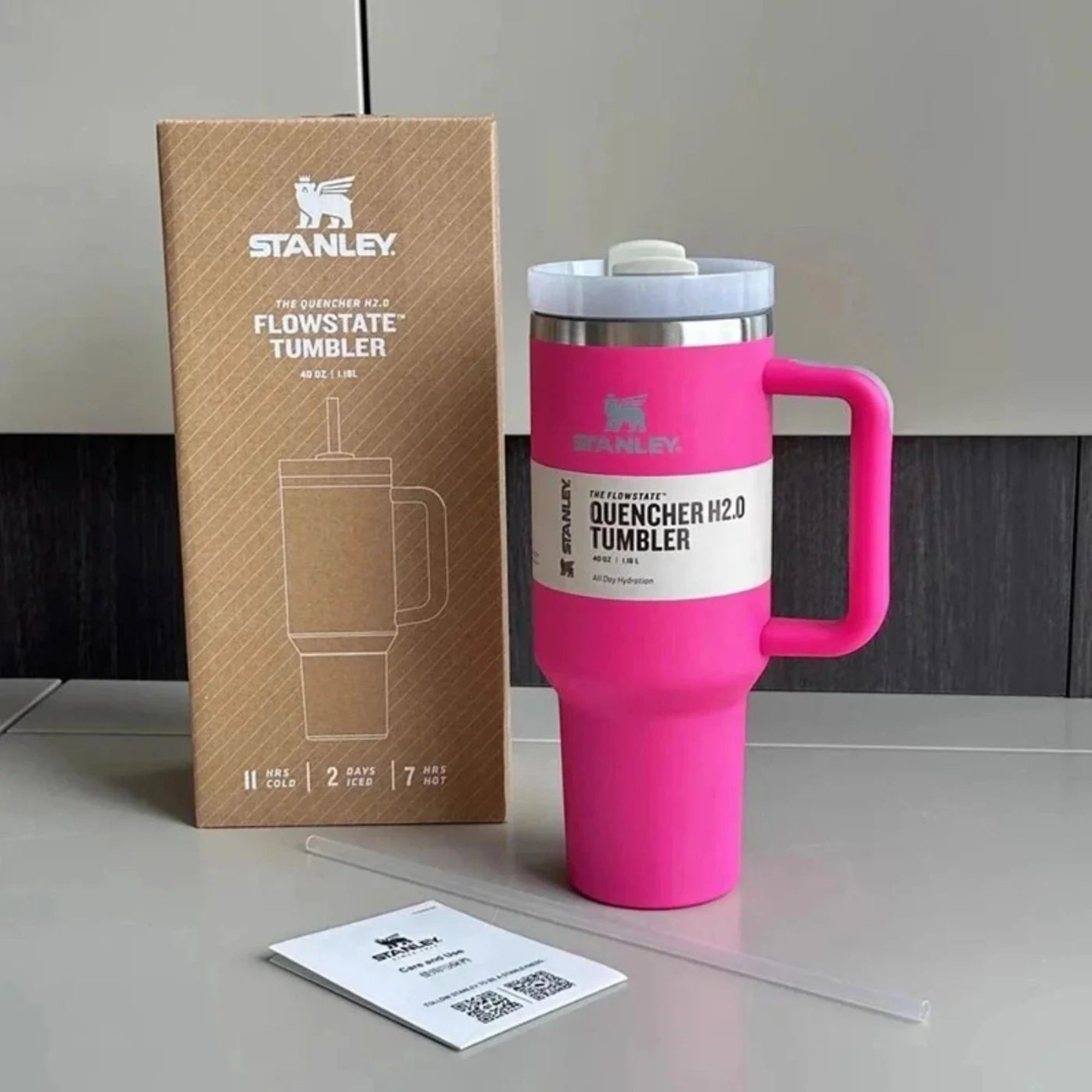 Pink Stanley 40oz Tumbler | Leak-Proof Insulated Travel Mug