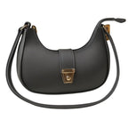 Crescent Faux Leather Shoulder Bag | Dark Gray Handbag