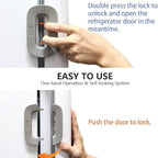 Child Safety Refrigerator Lock | Double Button Baby Proof | White & Grey