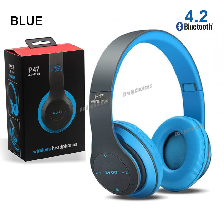 P47 Wireless Headphones | Bluetooth Foldable Headset with Mic