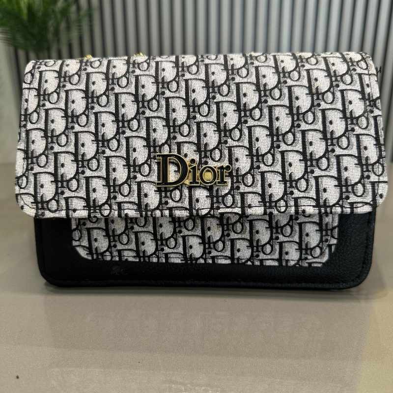 Dior Oblique Canvas & Leather Clutch | Black Luxury Handbag