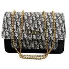 Dior Oblique Canvas & Leather Clutch | Black Luxury Handbag