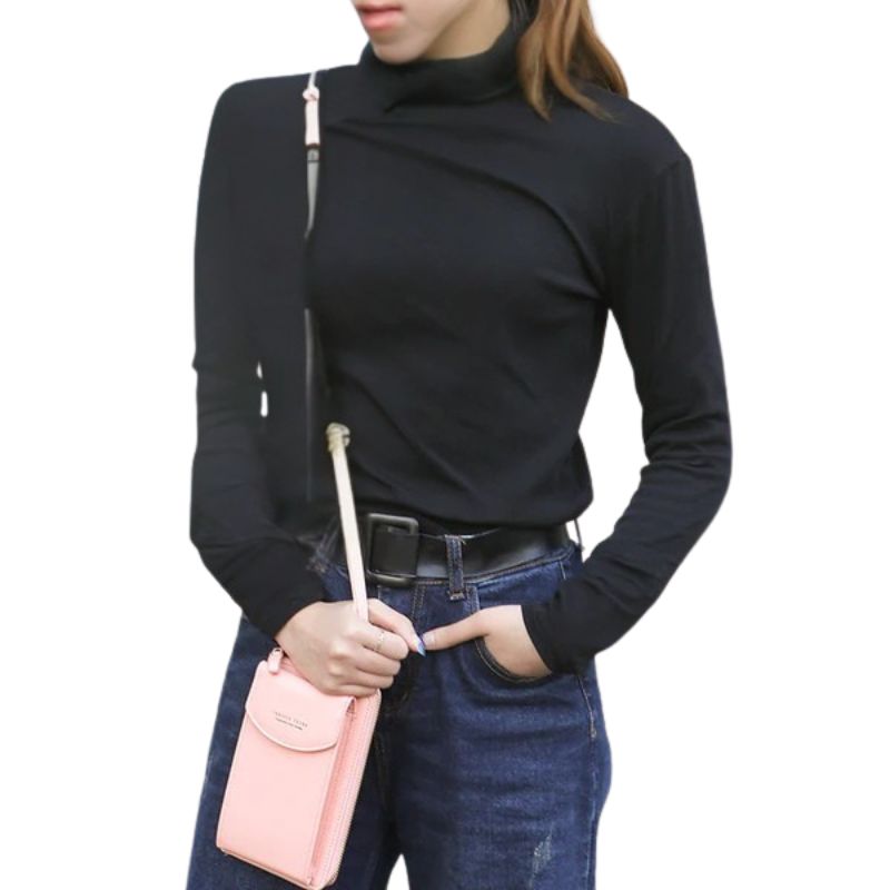 Soft Leather Crossbody Bag | Pink Mobile Purse & Wallet