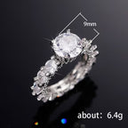 Copper Inlaid Zircon Ring Women