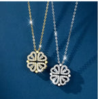 Flower Four Leaf Clower Hearts Necklace