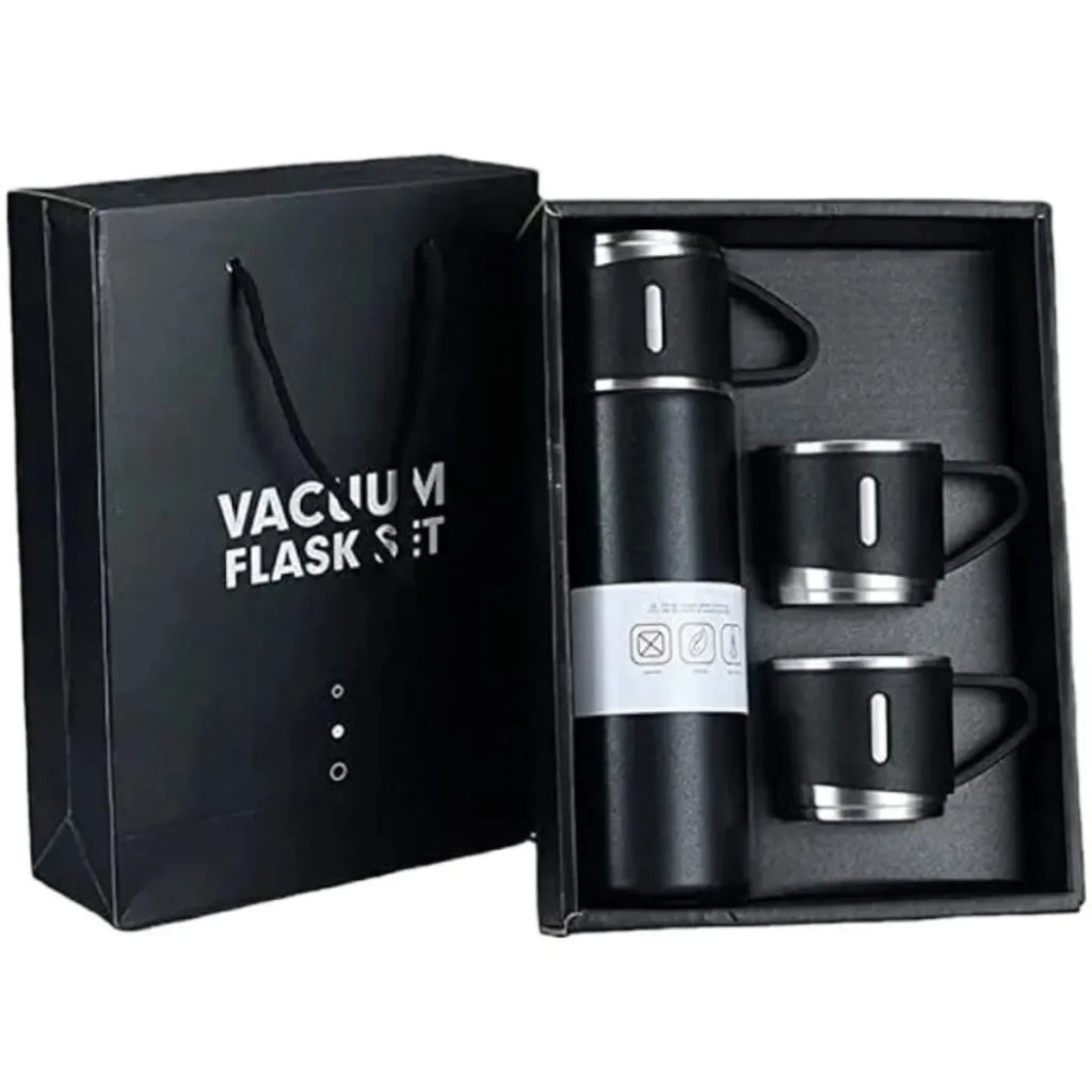 3 Cup 500ML Stainless Steel Vacuum Flask Set | Travel Thermos