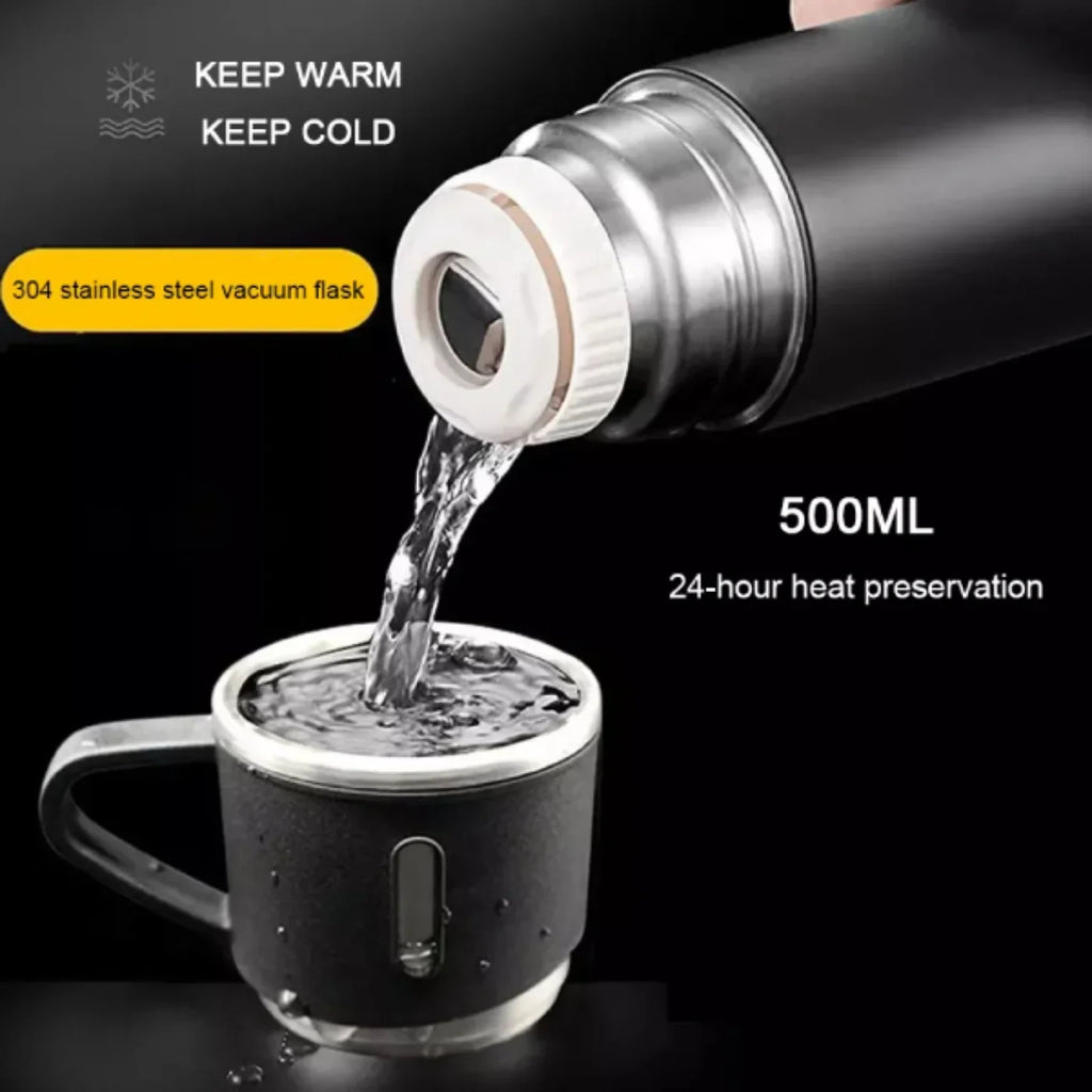 3 Cup 500ML Stainless Steel Vacuum Flask Set | Travel Thermos