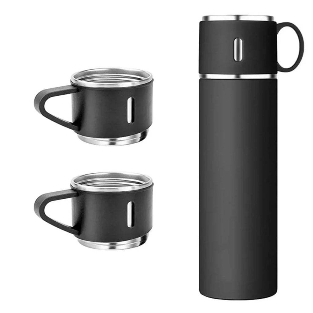 3 Cup 500ML Stainless Steel Vacuum Flask Set | Travel Thermos